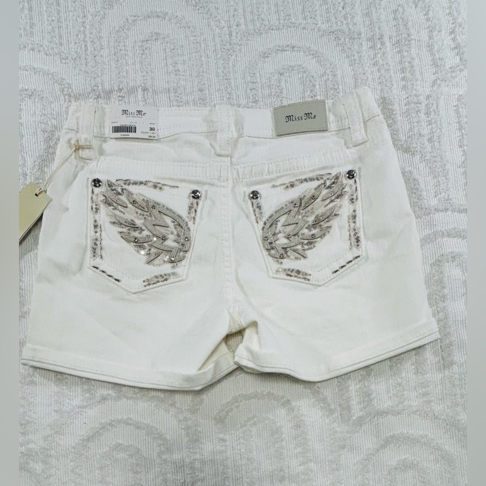 MISS ME JEANS Mid Rise Stretch Short White 30 NWT O-500 - Picture 9 of 12